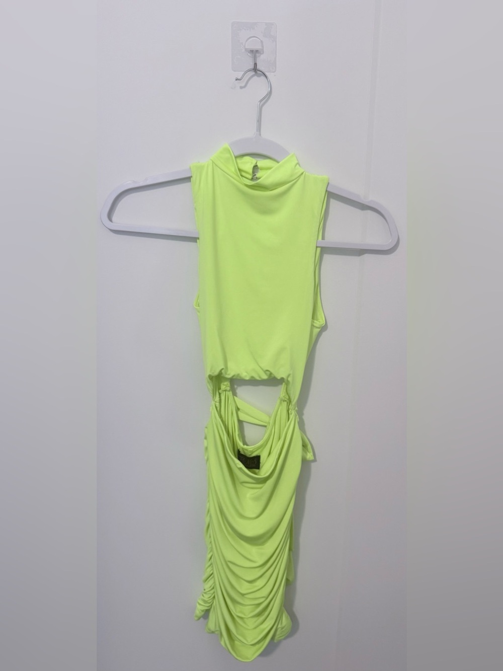 Hot Miami Styles Neon Lime Sleeveless Cutout Dress NWOT